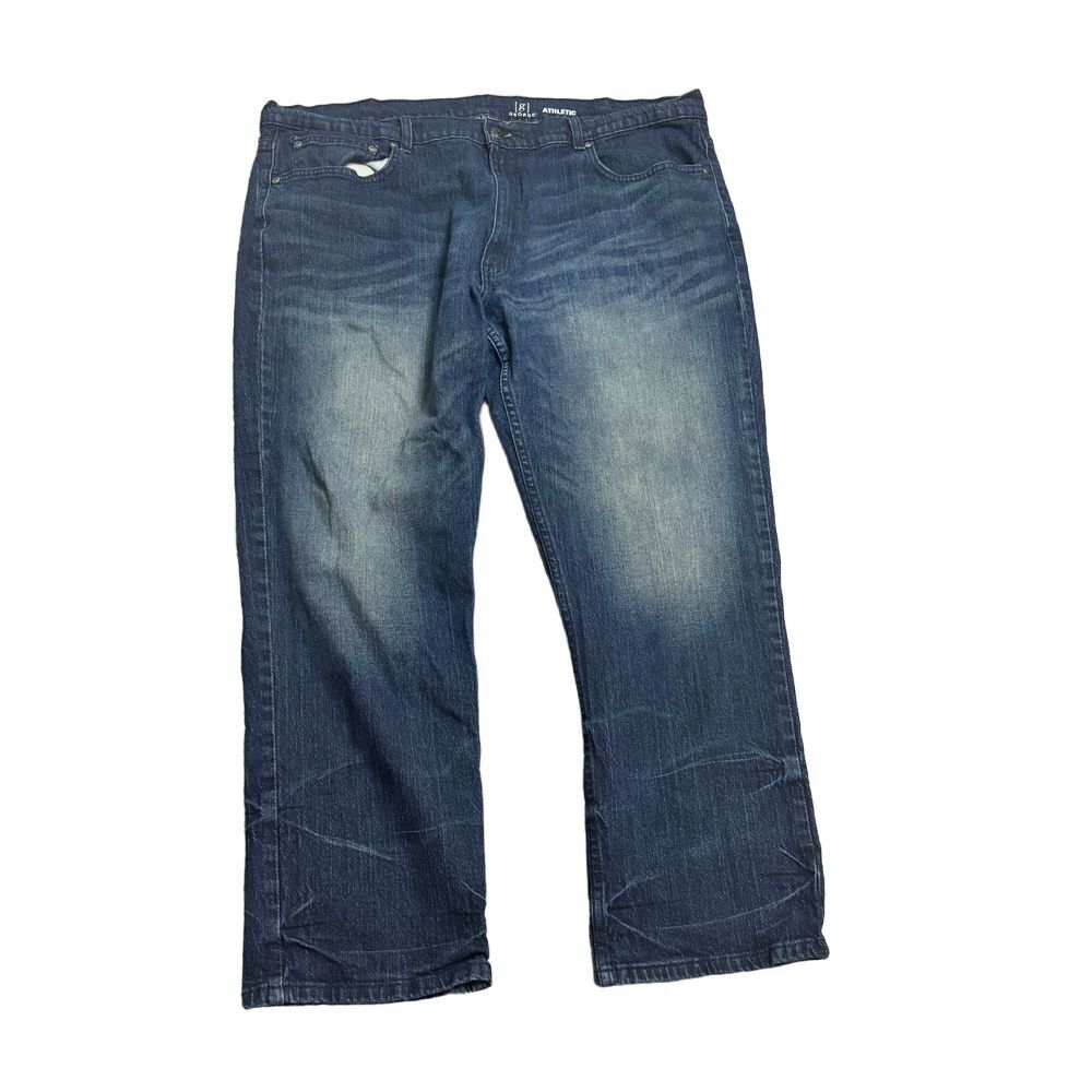 George Men's Size 40 x 30 Blue Dark Wash Athletic Fit Straight‎ Leg Jeans